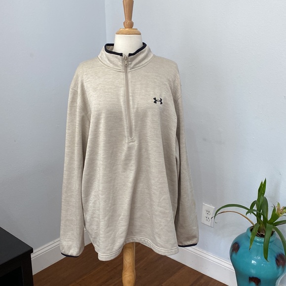 Under Armour Mens‎ 1/4 Zip Coldgear Pullover Fleece Shirt Size 2XL - Picture 1 of 8